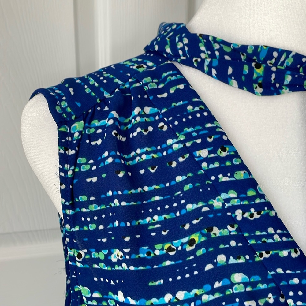 CeCe Sleeveless Patterned Dress with Ties Size 10 - Picture 7 of 8